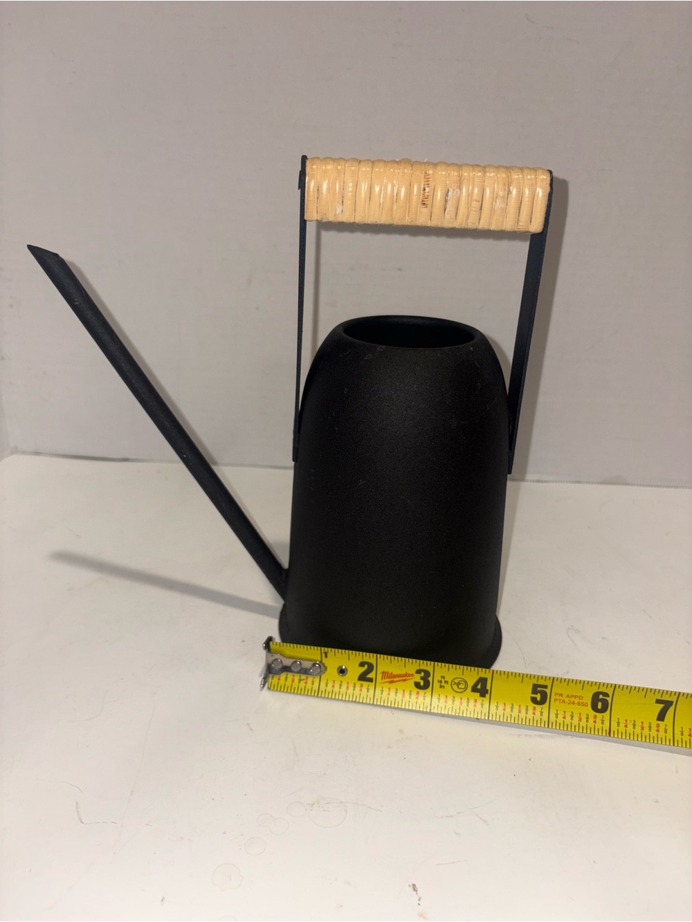 Black Metal Watering Can with Natural Handle - Home Kitchen - Picture 4 of 5